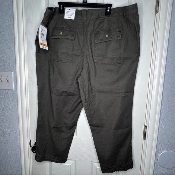 New! Intro Love the Fit Tabby Ankle Waist Elastic Green Women’s Pants Sz 20W - Picture 3 of 11